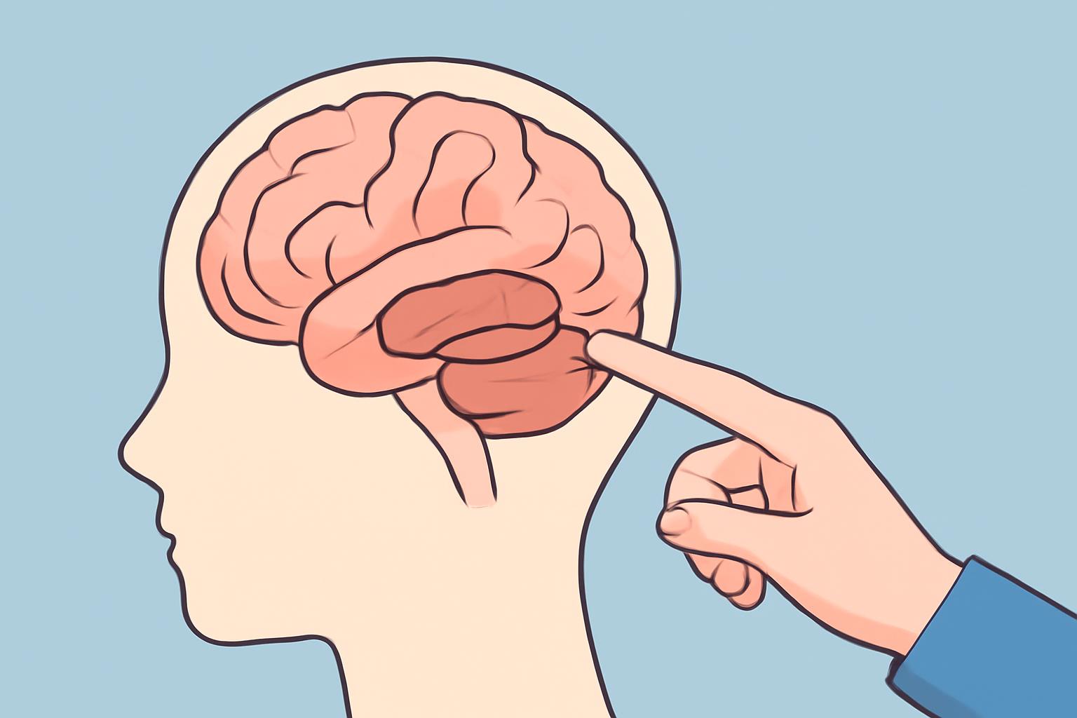 기억과 관련된 주요 뇌 영역을 보여주는 설명용 이미지