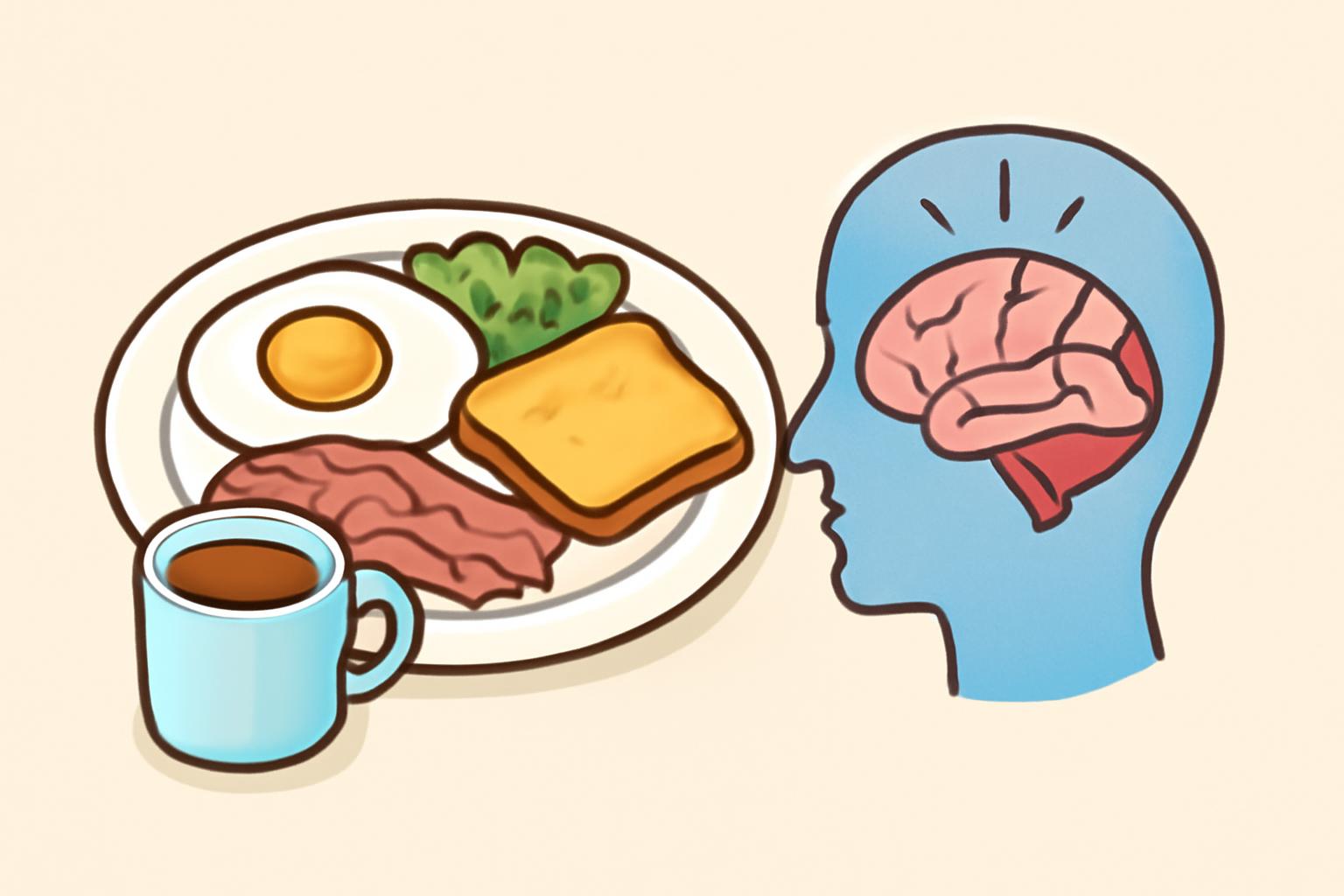 아침 식사가 기억력에 미치는 영향을 설명하는 건강 정보용 대표이미지