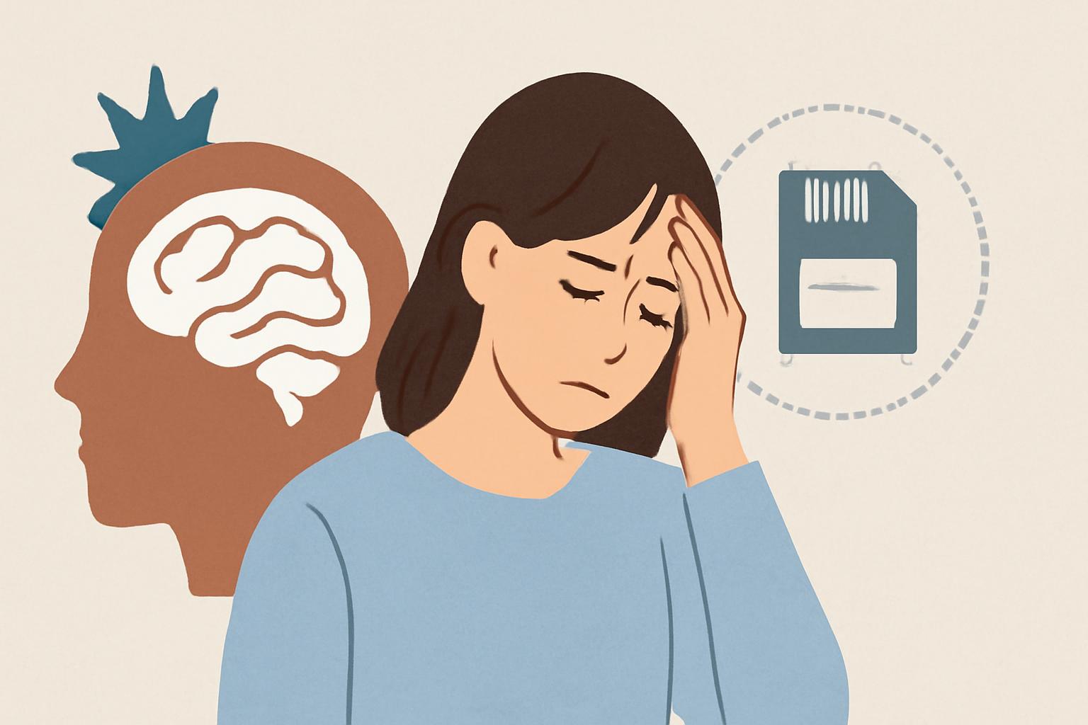 스트레스가 기억력에 미치는 영향을 설명하는 대표 이미지입니다.
